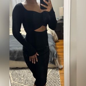 Abercrombie & Fitch Cutout Knit Midi Sweater Dress